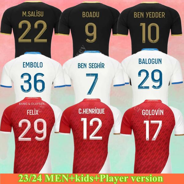 23 24 neuer Stil MAILLOT AS MONACO Soccer Trikots Kit fasst Fußtraining 2023 2024 Fußballhemd Zuhause Home Away Dritte Überlieferung de Fußball Kurzarm Kinder