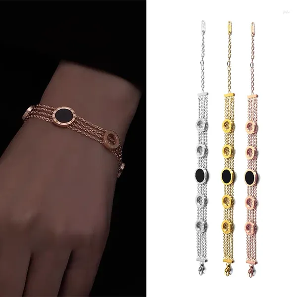 Braccialetto 2023 per donne braccialetti neri braccialetti di titanio acciaio sottile amante gioiello pulseiras designer di lusso africano ebreo