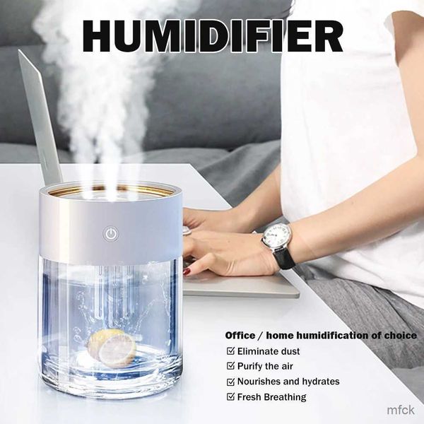 Umidificatori Umidificatore da 2 litri con display LCD Umidità Ugello Deodorante per ambienti Nebbia pesante Aroma Diffusore di oli essenziali per la camera da letto di HomeOffice