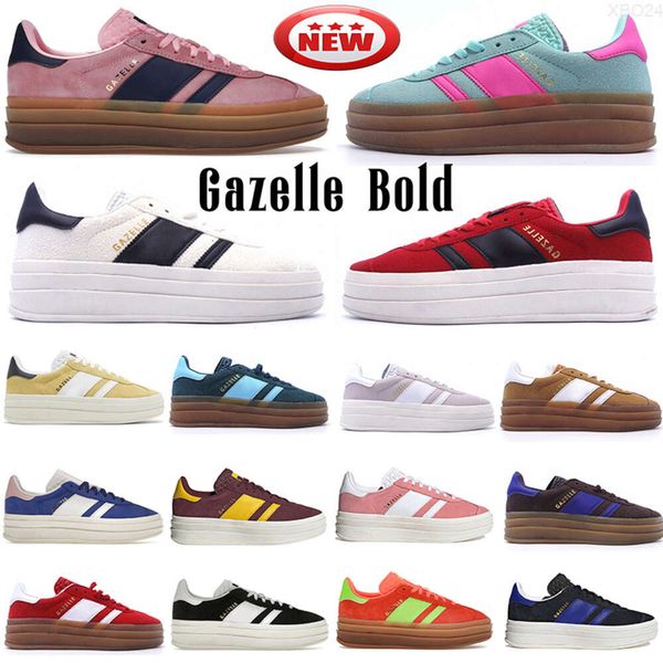 10a 2024 Gazelle Bold Casual Shoes Men Men Designer Sneakers Pink Glow Shoe Shoe Adimatic Solar Orange Green Flash Aqua White Black Mens Sports Indoor Trainers