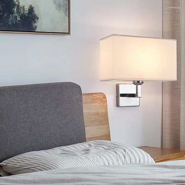 Lâmpadas de parede Spotlight Fabric Lamp Iron Art Reading Light Bedroom Bedance Model