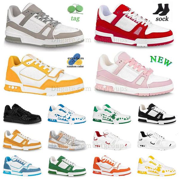 Top Designer a buon mercato Sneaker Flat Trainer Casual Shoe Casual Canvas Leather White Green Red Blue Letter Platform Fanhi
