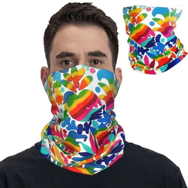 Schals mexikanischer Otomi Farben Bandana Hals Giterin Vögel Textur Maske Schal Mehrzweck Stirnband Outdoor Sport atmungsaktiv