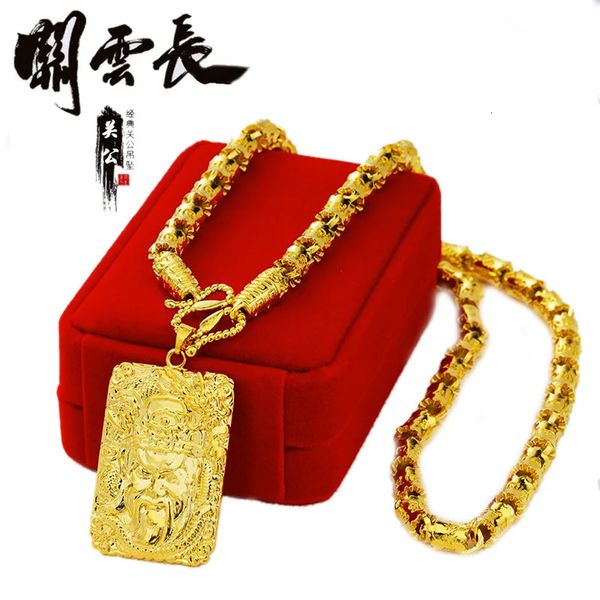 Não desbota 24k colar cheio de ouro para homens mulheres finas bijuterias hiphop colares naszyjnik joias corrente colares unissex presente 231225