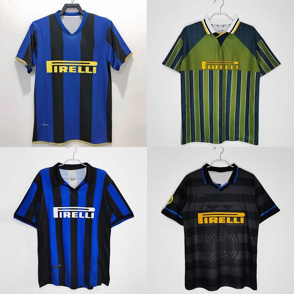 Maglie vintage LUKAKU Maglia da calcio Maglia retrò Maglie da calcio InterS Milans maillot 1995 1996 1997 1999 Maglia da calcio a maniche corte2008 2009 T-shirt classica