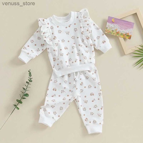 Set di abbigliamento 2023-09-13 lioraitiin 0-24m Autumn per bambina set di abiti da ragazza a maniche lunghe tops artorulata