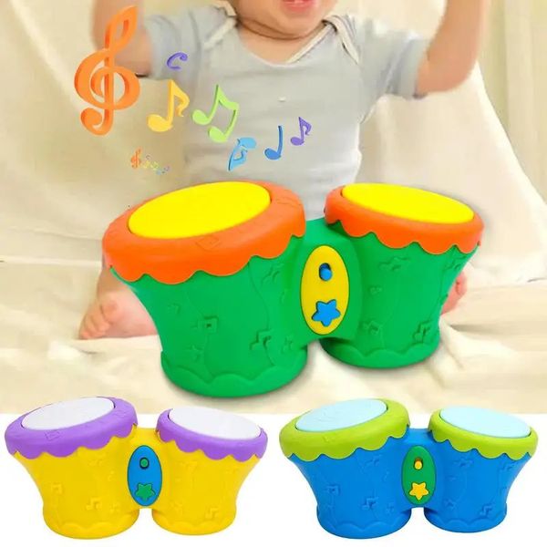 Giocattoli musicali per bambini Strumenti educativi Si illuminano battendo il tamburo a mano Migliorando il senso del ritmo Apprendimento musicale Set di giocattoli Regalo per bambini 231225