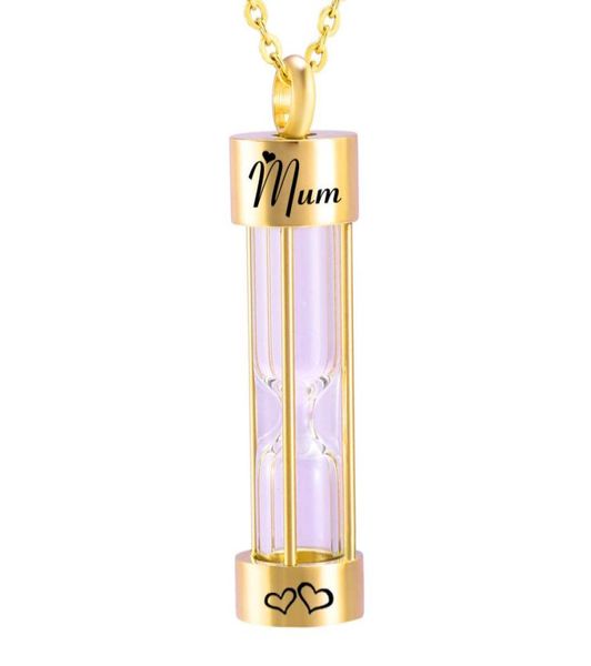 Personalizzato oro clessidra urna ciondolo cremazione gioielli urna collane commemorativa collana di ceneri per le donne kit di riempimento catena7913433