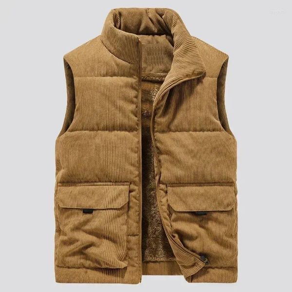 Giubbotti maschili giubbotti in lana inverno inverno cappotti a bordo di cotone per uomini giacche senza maniche abbigliamento.