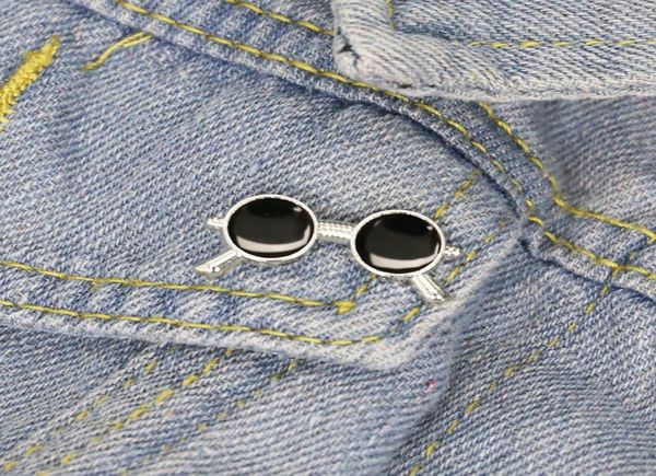 Unissex liga cor óculos de sol forma broche estudante pintura a óleo óculos roupas lapela pinos mochila feminina camisola sacos roupas badge5333948