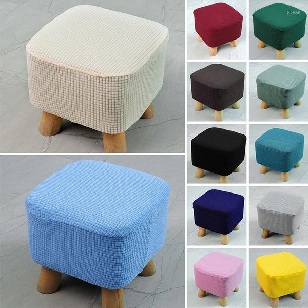 Capas de cadeira 1 PCS Danário quadrado Grosso de tricô esticado de sede redondo de cor sólida sala de estar capa universal