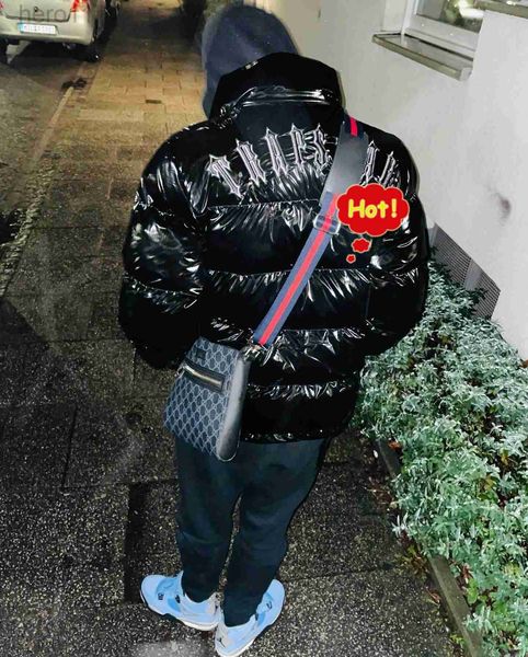 Trapstar londres armadilha para baixo jaqueta parka das mulheres dos homens marca de luxo brilhante preto bordado puffer jaqueta rhpx