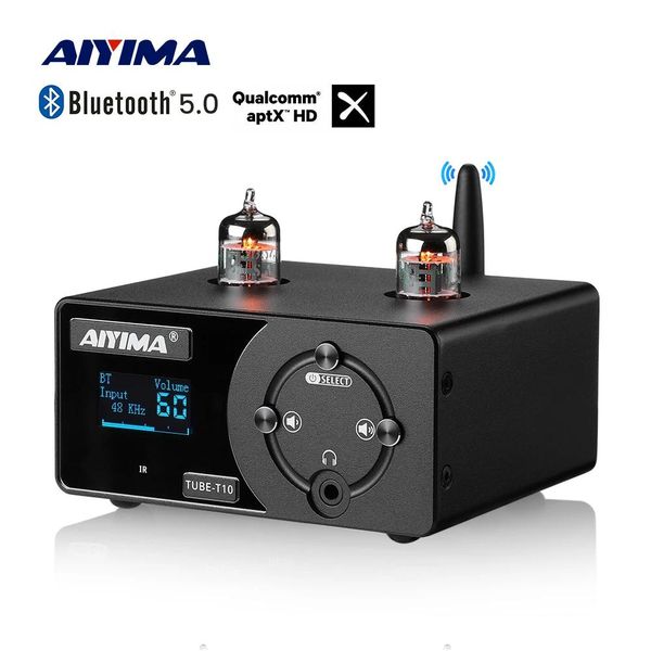 Разъемы Aiyima Aptx Bluetooth Усилитель для наушников Аудио декодер Hi-Fi Домашний кинотеатр Usb ЦАП Коаксиальный Opt Pcusb Мини-усилитель Пульт дистанционного управления