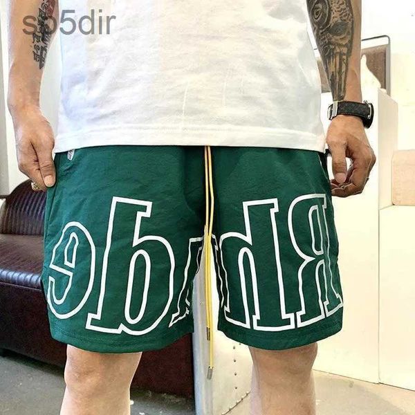 5A Rhude Shorts Designer Herren Shorts Basketball Kurzhose Luxurys Sommer Beach Palm Letter Mesh Street Mode -Jogging -Pants Srly