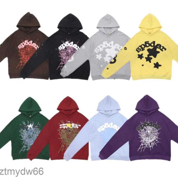 Ins Trend Marka Örümcek Kapüşonlu SP5der Young Thug 555555 Kazak Pembe Tasarımcı Erkek Hoodies Hoody Sweetpants Sweatshirt En Kalite Gevşek Takip O 908K