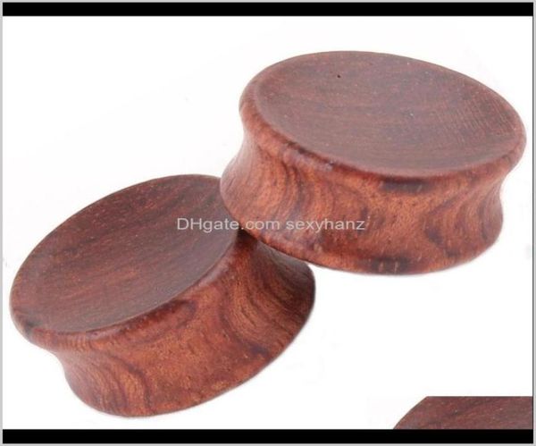 Túneis Drop Delivery 2021 Jóias Corporais Tiger Wood Côncavo Ear Plug Mix 622mm 36 Pcs Piercing Túnel e Plugues Gauges Jo85E1113910