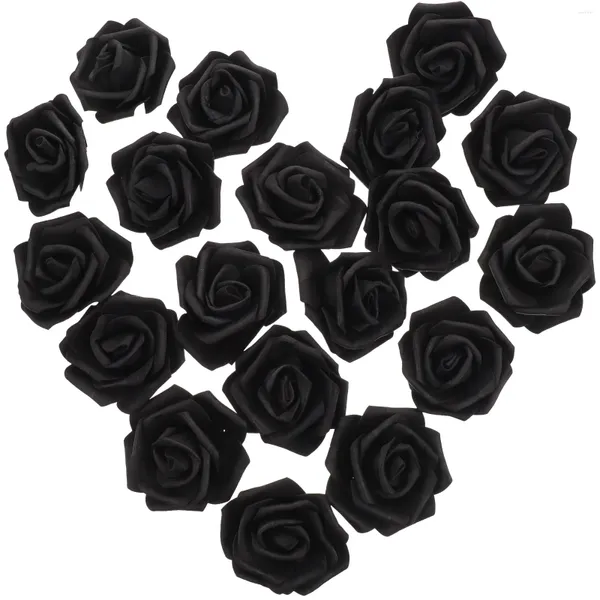 Dekorative Blumen 100pcs Fake Rose Head Künstliche Blume Faux Schwarz für DIY -Handwerkdekoration