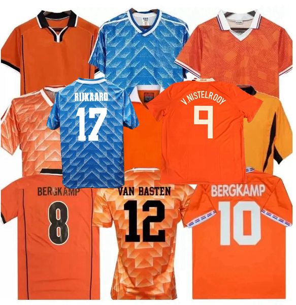 Retro Classic 1988 1996 1998 2000 2002 2008 2014 Holanda Jerseys Sneijder Robben V.Persie Bergkamp Cruyff Gullit van Basten V.Nistelrooy Futebol camisa