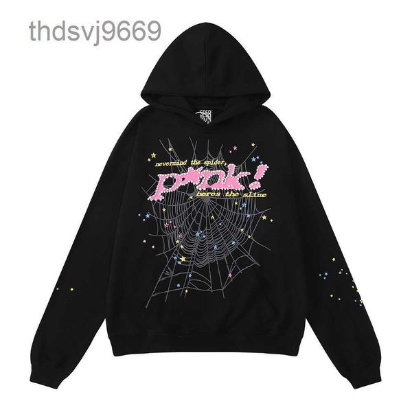 Women Hoodie Herren Hoodies Designer Sweatshirts Qualität Sweatshirt Paar Pullover Kleidung Mode -Tracksuit Black White Pink Spider Web Graphic Qupl