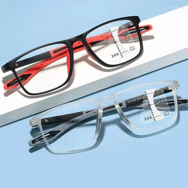 Bolsas de cosméticos TR90 Anti-azu-azul com óculos de leitura multifocal homens Mulheres progressivas perto de Eyewear Ultralight Sports Sports Farsight Eyeglasses