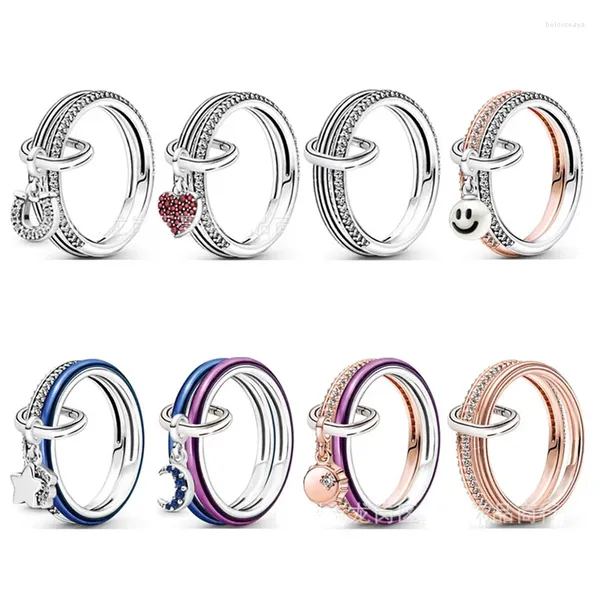 Rings de cluster LR Anel de prata feminino Charm da moda Executive My coleção