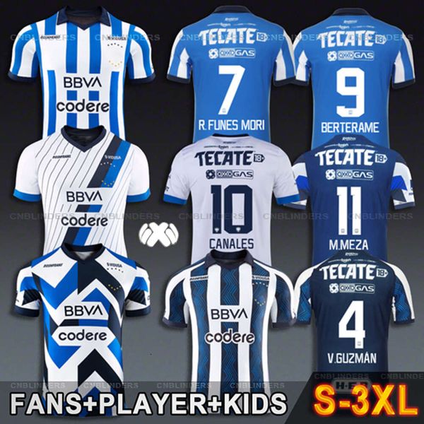 Camiseta Monterrey Liga MX 23 24 Sergio Canales Jesus Corona Luis Romo Victor Guzman Berterame Meza Rogelio Funes Mori Maglie da calcio Divise da calcio per bambini