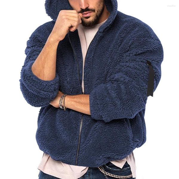 Giacche da uomo Elegante comodo cappotto Fashion Fashion Furx Furx Pheece Fluffy Giacca con cappuccio con cappuccio con cappuccio per maglieria