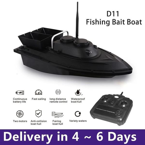 Boote Elektrische RC-Boote D11 RC Fischfinder Angelköder Doppelmotoren 1 5 kg Belastung 500 m Fernbedienung Feste Geschwindigkeit mit 1 Batterie 1 LED