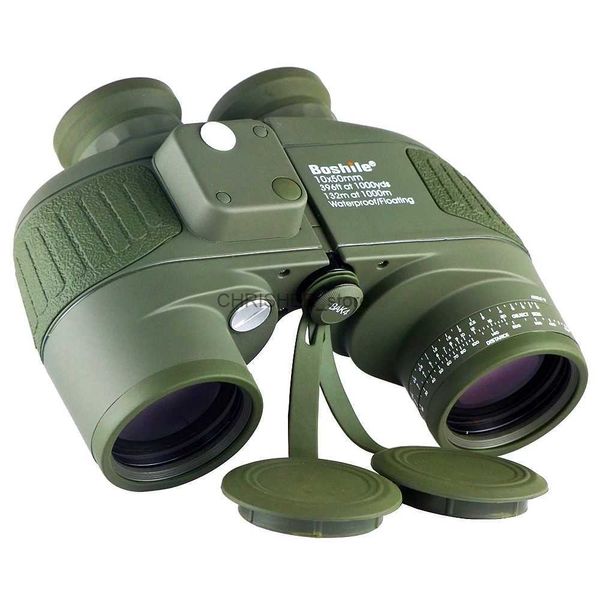 Binocolo telescopico Boshile 10x50 Binocolo con telemetro e bussola Reticolo Illuminante Telescopio Navy Impermeabile Colore verde Tattico militareL231226