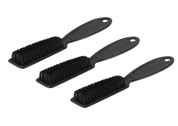 Escovas de cabelo Top Deals 3 Pcs Fade Brush Pente Tesoura Limpeza Barber Shop Pele Vintage Oil Cabeça Forma Carving5599666