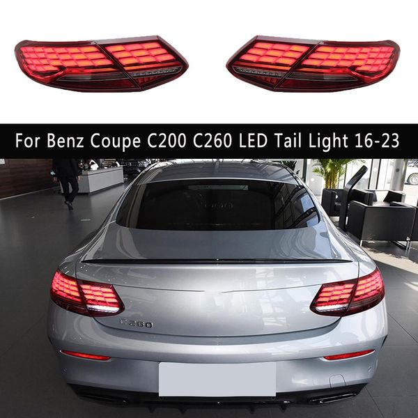 Acessórios do carro conjunto de luz traseira freio reverso estacionamento luzes running para benz c-class coupe c200 c260 led luz traseira 16-23 lâmpada traseira