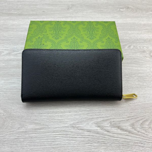 23FW Mulheres Longas Carteiras Luxurys Designers Bolsa Bolsa Senhoras Cor Sólida Onda de Água Carteira de Viagem Zippy Coin Bolsa Com Caixa Verde 19.5cm