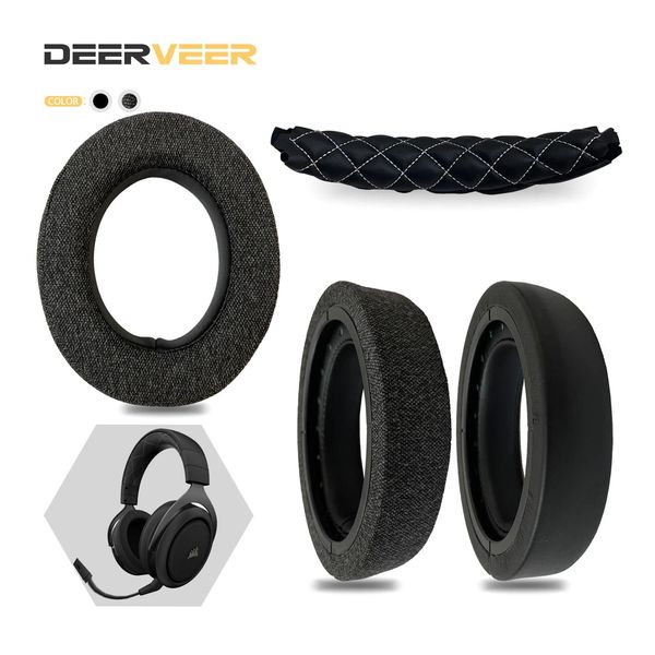 Fones de ouvido deerveer substituição earpad para corsair hs50 hs60 hs70 fones de ouvido espuma memória almofadas earmuffs