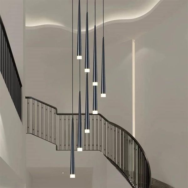 Длинный светодиодный светильник, подвесные светильники, индивидуальное творчество, современная люстра для столовой, лестница, светильник для кухни, бар, Chandelie239i
