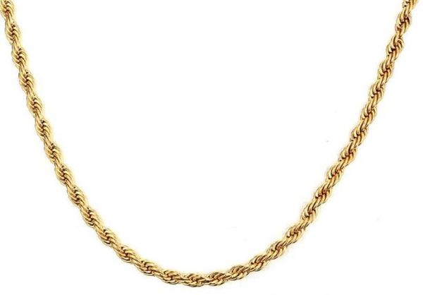 Ganze 5 Stück dünn 23 mm 20039039 Gold Edelstahl Singapur Kette Seil Kette Halskette Damen Herren Modeschmuck 8512222