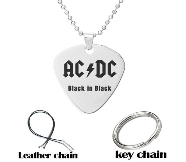 Rock Band Charm Kolye Kolye Boncuklu Zincir Uzun Zincir Lazer Baskı Hediye Gitar Seçimleri 1.8mm Paslanmaz Çelik Jewelry4190666