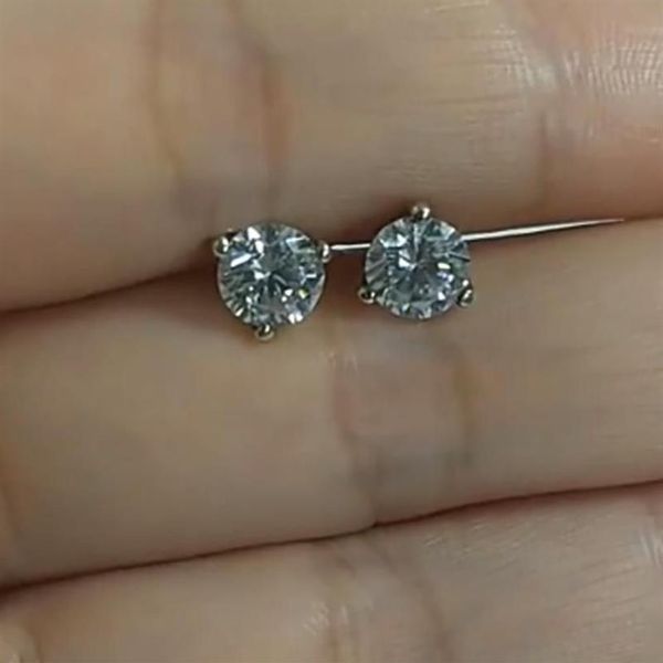 Orecchini con perno 0 8ct D Colore VVS Moissanite Orecchini da donna Indietro Orecchino da donna Orecchini per piercing all'orecchio Lab Diamante 925 Gioielli da donna in argento236U