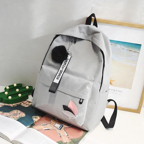 Borse Teen School Borse per ragazze Women Stampa BookBags Women College Wind Backpack Female High BookBag Fashion Hairball