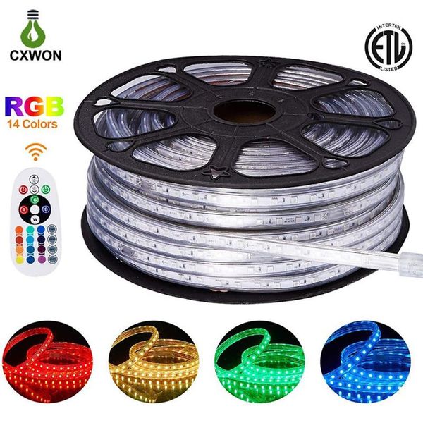 150ft 50m tira de luz led luzes cortáveis smd2835 5050 120leds m 60led m corda flexível luz ip65 branco quente rgb neon decoração indoo253z