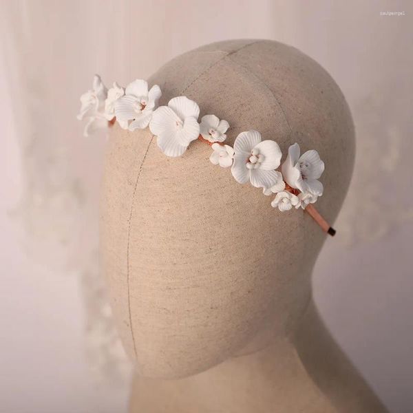 Kopfbedeckungen, trendige handgefertigte Braut-Blumen-Haar-Accessoires, Braut-weiße große und kleine Krone, Mädchen-Hochzeits-Tiare-Kopfschmuck für Freundin