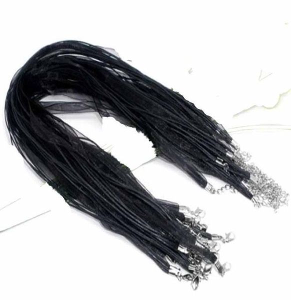 Modische schwarze Organza-Voile-Band-Halsketten-Anhänger-Ketten-Schnur 18-Zoll-Schmuck-DIY-HERSTELLUNG9597100