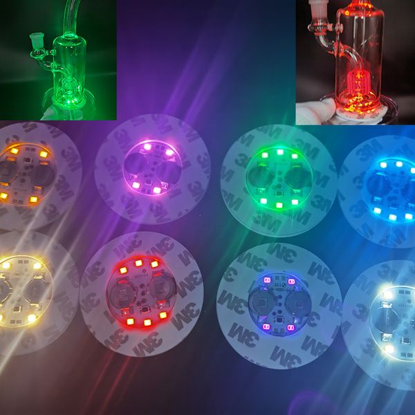 Vidro Bong Base Dab Rig LED Light Acessórios para Fumar 7 Cores Ajuste Automático Outras Festas Festivas Bar Cup Suprimentos Home Gardenled para Bongs Hookah