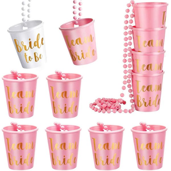 1Set Team Bride To Be Cup Kunststoff S-Brille Halskette Bachelorette Party Supplies Hochzeit Brautparty Junggesellinnenabschied Dekorationen 231225