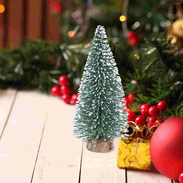 Noel dekorasyonları 15 adet şişe fırça mini ağaç çocuk yapay hediyeler plastik simülasyon