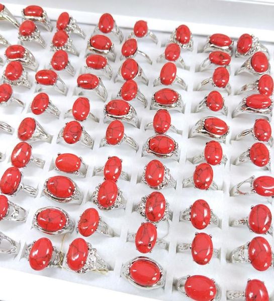 Solitaire Jewelrywhole 50 Pcs Mix Styles Colorido Turquesa Pedra Anéis Para Mulheres Senhoras Moda Jóias Anel Marca Drop Delive8071054