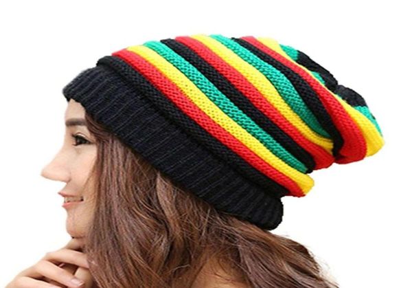 Jamaika Reggae Rasta Beanie Cappello Style Men039s Kış Kalça Pop Şapkaları Kadın Yeşil Sarı Kırmızı Siyah Kadınlar Moda Beanie21618563597