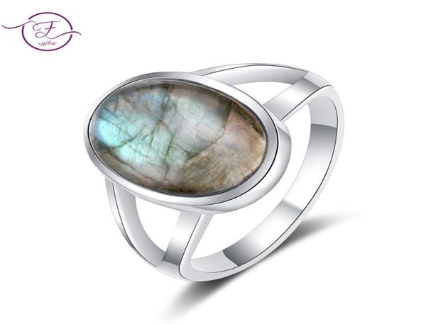 Fedi nuziali Anello in argento sterling 925 naturale 10x14mm Grande labradorite Semplice occhio di tigre Gioielli per donna Uomo Grande pietra Vintage 8417972