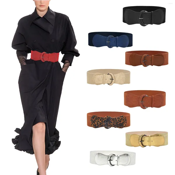 Ceintures femmes large ceinture extensible Vintage élastique femme taille Cinch filles Cummerbund mode PU cuir robe décoration Cinturones