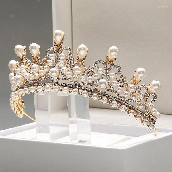 Haarspangen Itacazzo Braut-Kopfbedeckung – eine goldene Dame, modische Hochzeit, Prinzessin, Imitationsperle, klassische Tiaras, Mädchen, luxuriöse Geburtstagskrone