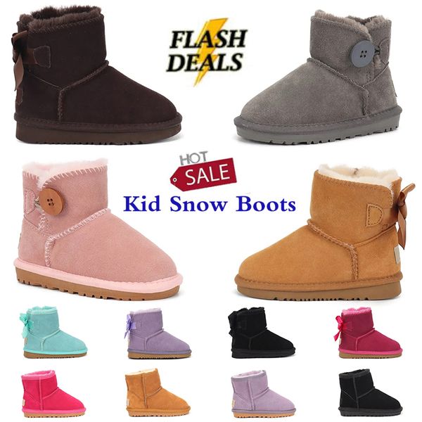 Ugg Uggskid Mini Boot Kids Boots Designer Baby Shoes Boys Girls Moon Pink Brown Platform Toddler【Code ：L】Enfant Infant Youth Children Winter Snow Booties
